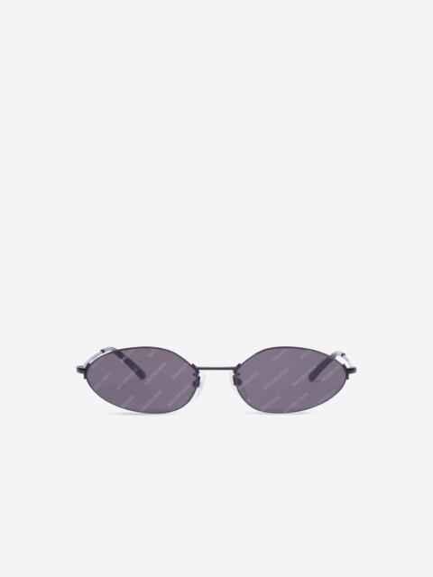 BALENCIAGA Invisible Oval Sunglasses in Silver/black