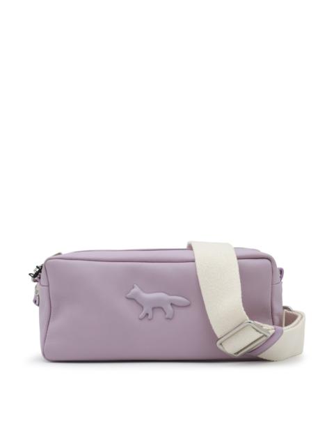 lilac leather shoulder bag