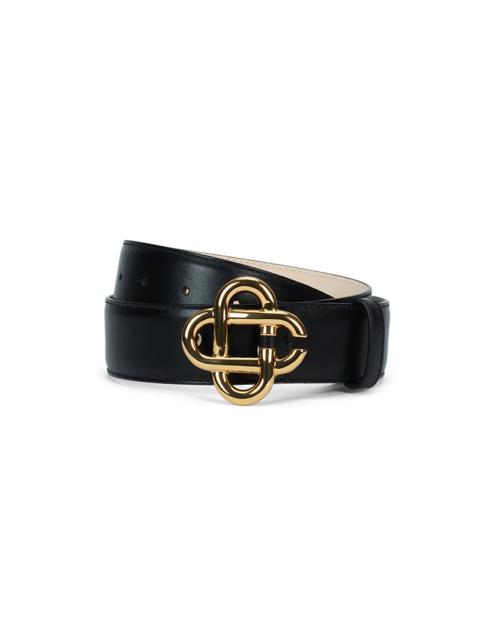 CASABLANCA Womens Black CC Logo Buckle Belt