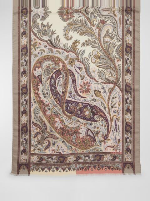 Etro Bohemian Paisley Silk-Cashmere Scarf