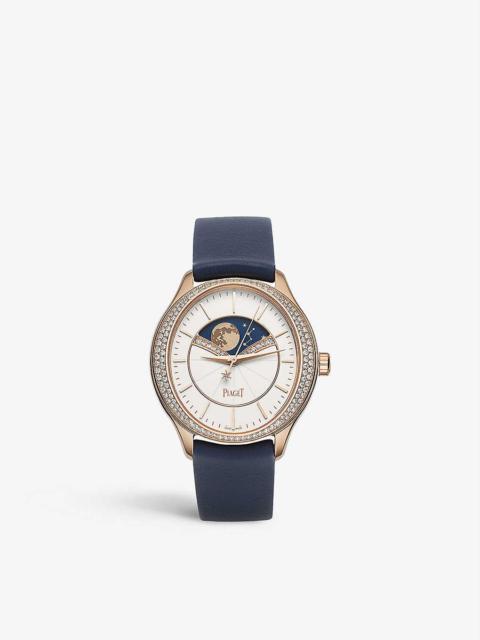 Piaget G0A40110 Limelight Stella 18ct rose-gold, 0.6ct brilliant-cut diamond and leather automatic watch