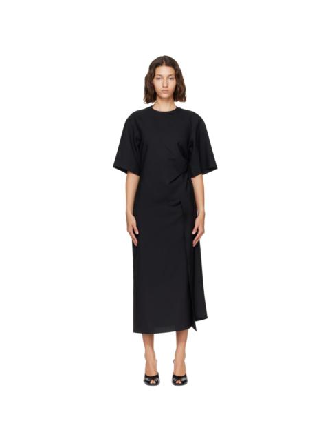 RÓHE Black Sculptural Shortsleeve Midi Dress