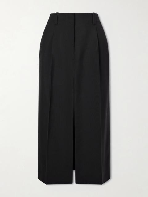 Givenchy Pleated Wool And Mohair-blend Midi Skirt