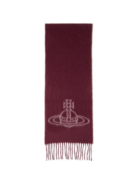 Vivienne Westwood Burgundy Double Face Scarf