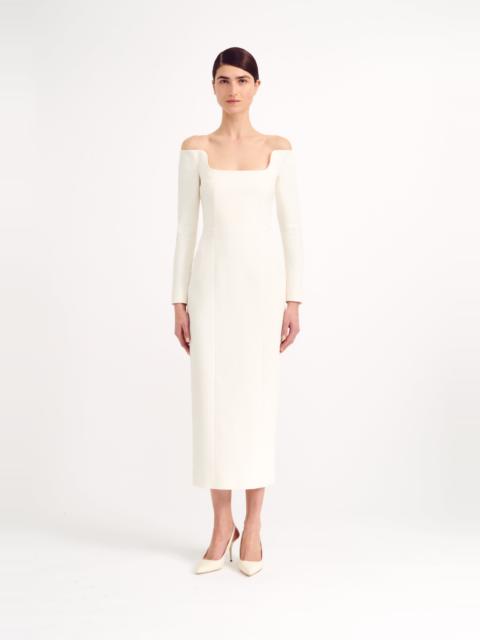 EMILIA WICKSTEAD Birch Dress in Ivory Textured Cloque