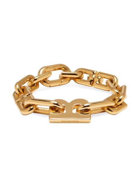BALENCIAGA Women's B Chain Thin Bracelet - Shiny Gold