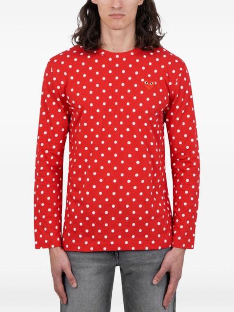 Comme des Garçons Homme polka-dot long-sleeve t-shirt