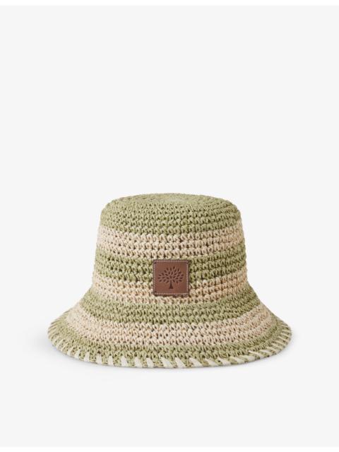 Mulberry Horizontal Striped Raffia Bucket Hat