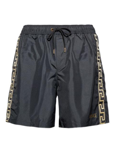 VERSACE drawstring logo-print swim shorts
