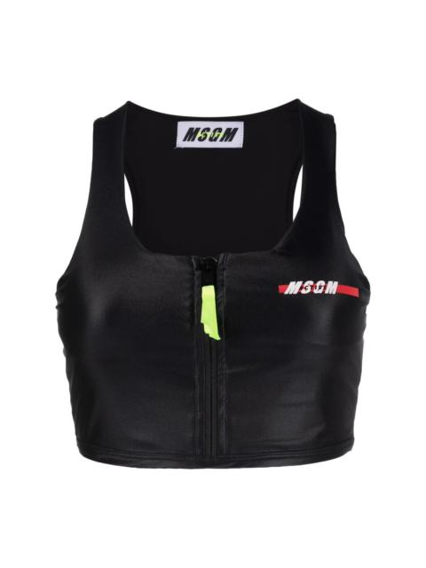 MSGM chest logo-print sports bra