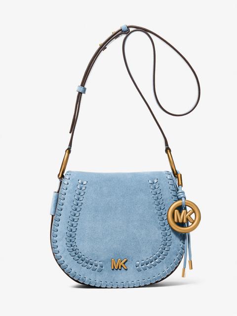 MICHAEL KORS Josie Medium Whipstitched Suede Saddle Bag