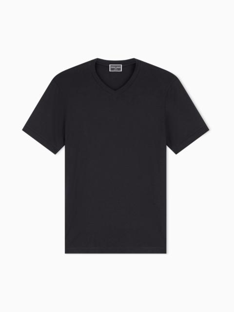 GIORGIO ARMANI V-neck T-shirt Icon in stretch viscose jersey