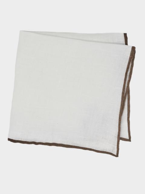 TODD SNYDER Italian Tipped Linen Pocket Square