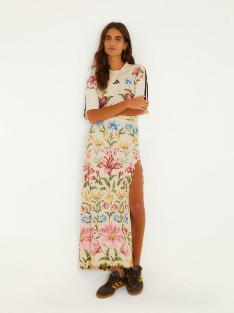 FARM RIO Ainika Floral Off-White Adidas Midi Dress
