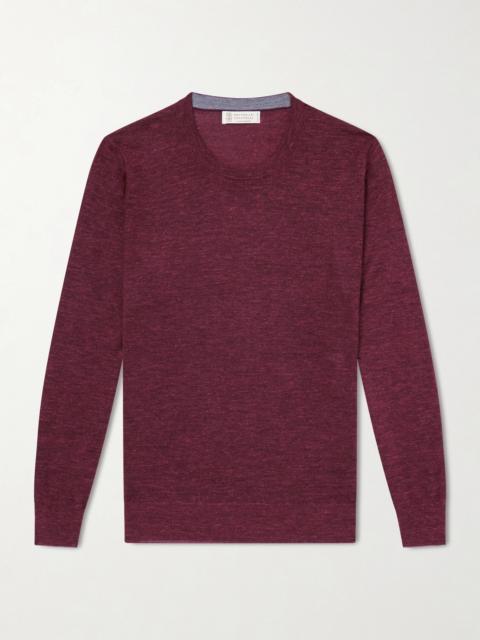 Brunello Cucinelli Cashmere, Silk and Linen-Blend Sweater