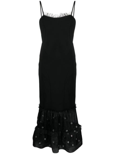 Off-White eyelet-embellished flared maxi dress