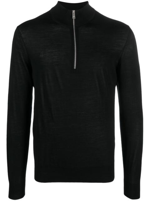 zip-up wool jumper