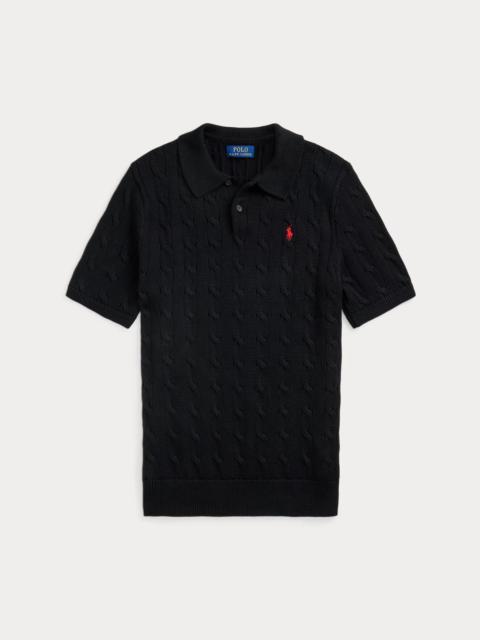 Polo Ralph Lauren Cable-Knit Cotton Polo Sweater