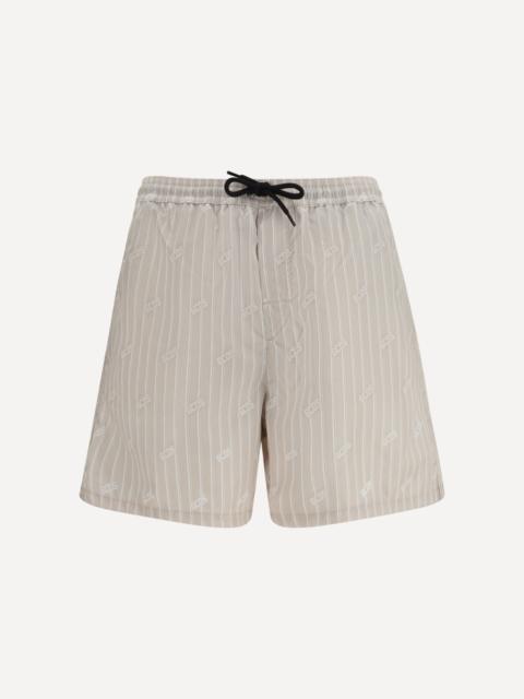 GCDS Striped all-over logo Shorts