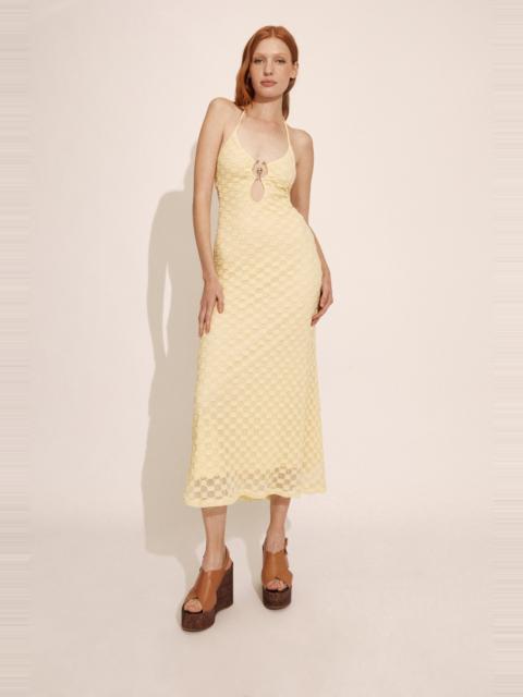 BARDOT Rosala Halter Lace Maxi Dress In Canary Yellow