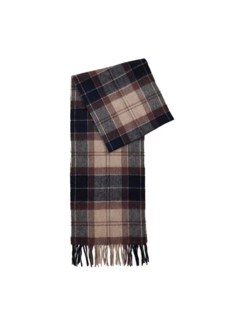 Barbour tartan-fringed scarf