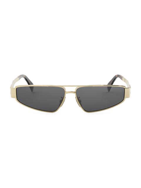 CELINE Men's Metal Triomphe 59MM Geometric Sunglasses - Shiny Endura Gold Smoke