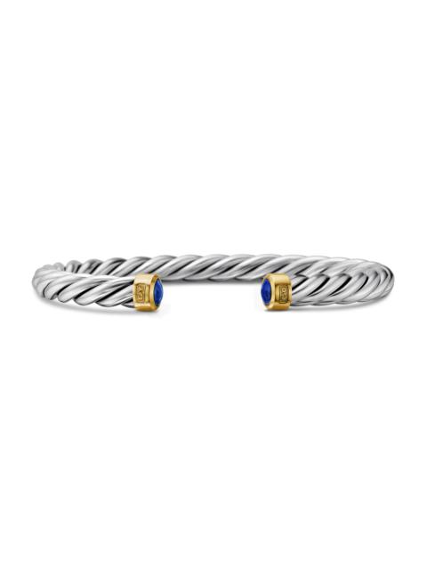 DAVID YURMAN Men's Cable Cuff Bracelet in Sterling Silver - Lapis