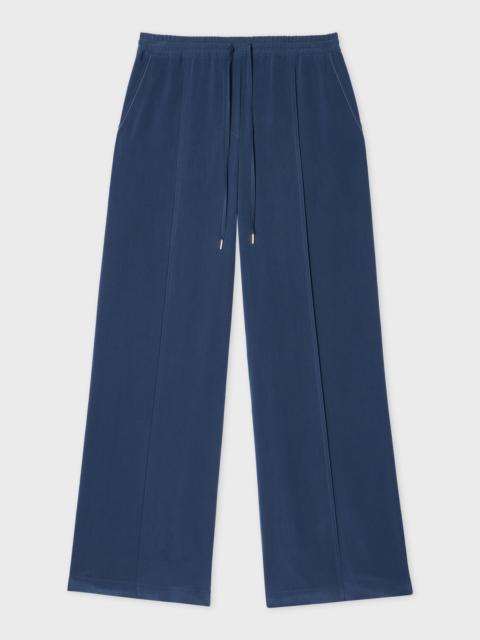 Paul Smith Women's Modal-Blend Crêpe Steel Blue Trousers