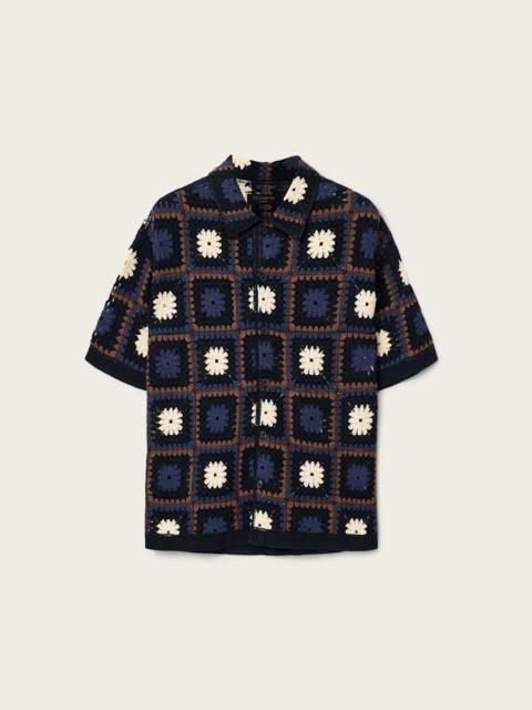 ALLSAINTS MANDON SHORT SLEEVE CROCHET SHIRT