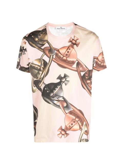 graphic-print short-sleeved cotton T-shirt