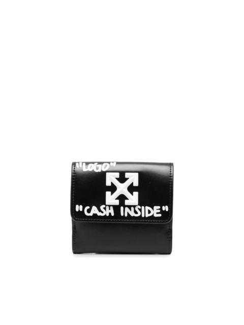 Off-White Jitney logo-plaque leather wallet