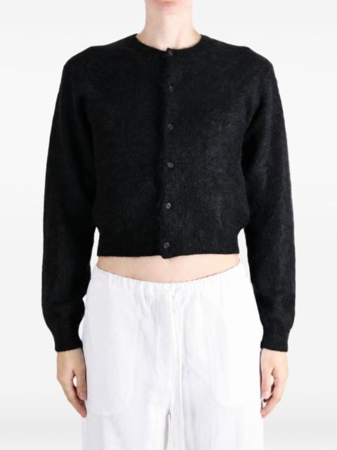 AURALEE garment-dyed brushed-knit cropped cardigan