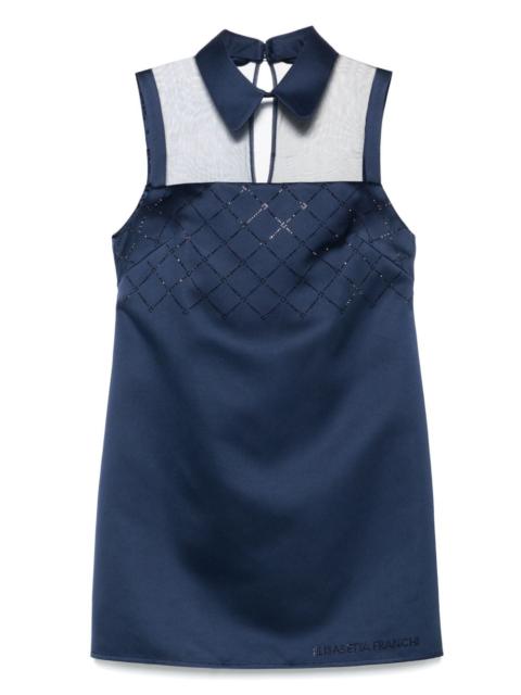 ELISABETTA FRANCHI rhinestones satin mini dress