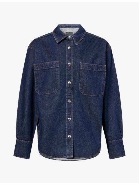 ANINE BING Samy Patch-Pocket Denim Shirt