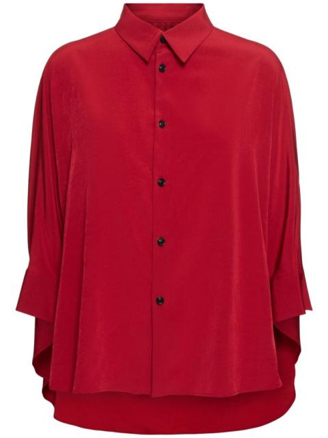 Yohji Yamamoto Crepe de chine half sleeve cape shirt