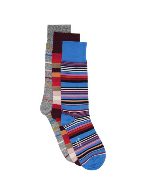 Paul Smith Three-Pack Multicolor Stripe Socks