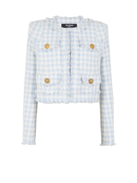 Balmain Gingham tweed jacket