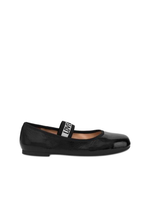 Moschino logo-jacquard ballerina shoes