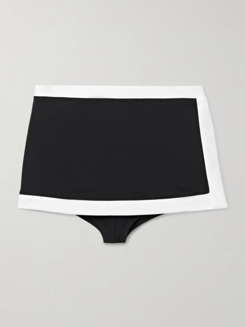 STAUD Nell layered two-tone bikini briefs Black