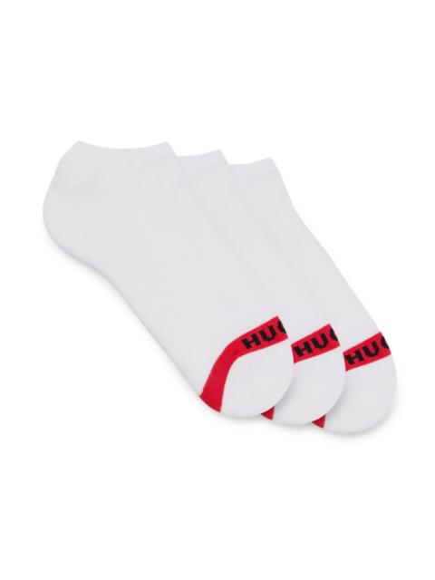 HUGO THREE-PACK OF INVISIBLE SOCKS WITH LOGOS