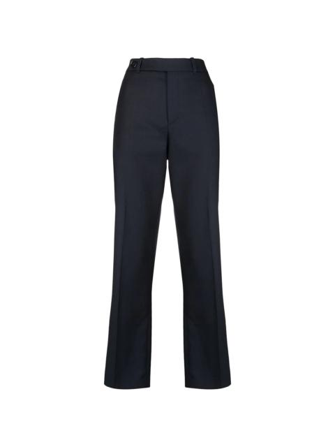 pressed-crease four-pocket tailored trousers