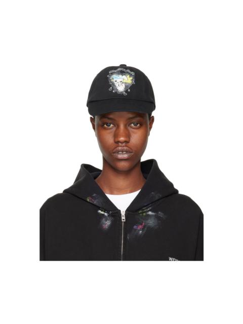 Black Character Print Cap