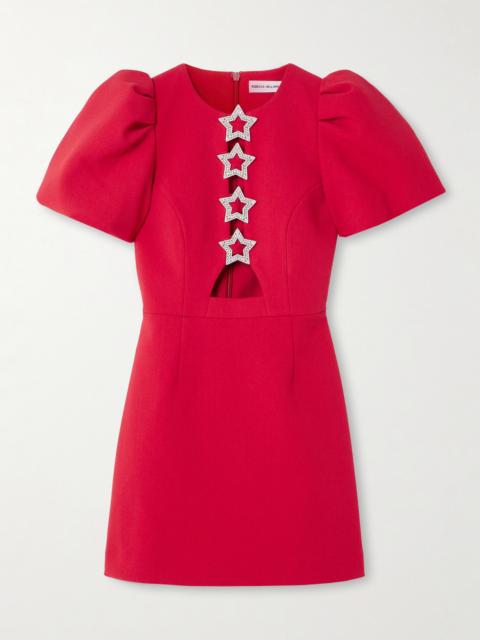REBECCA VALLANCE Akari Cutout Crystal-embellished Cady Mini Dress