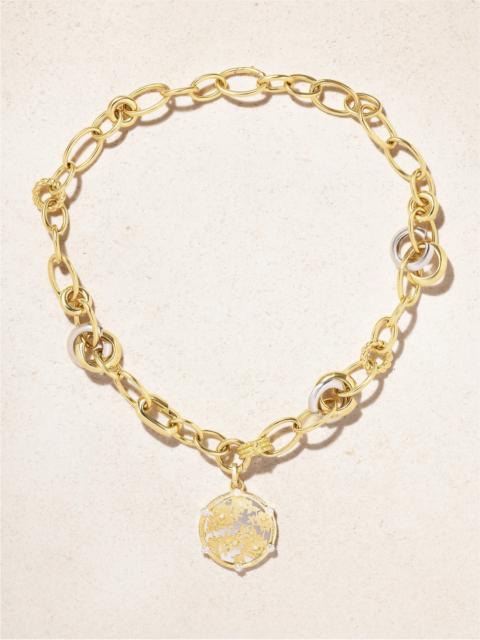 FOUNDRAE Resilience Menagerie 18-karat Yellow And White Gold Diamond Necklace