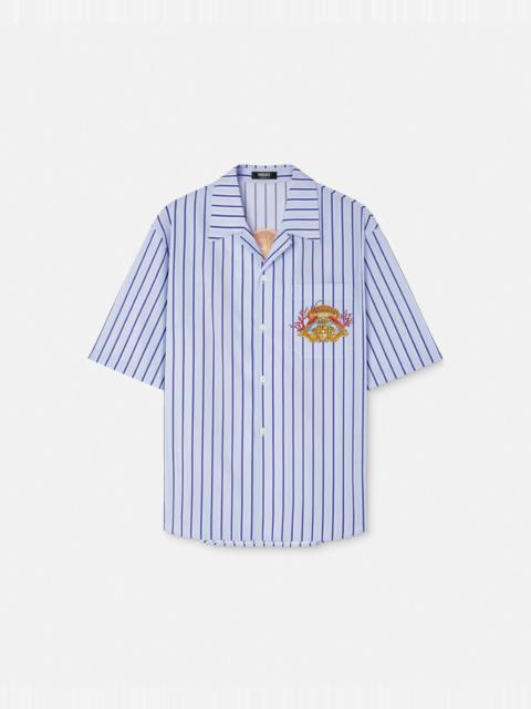 VERSACE Dive In Crest Striped Shirt