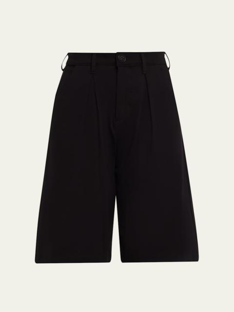 L'AGENCE Akasha Pleated High-Rise Bermuda Shorts