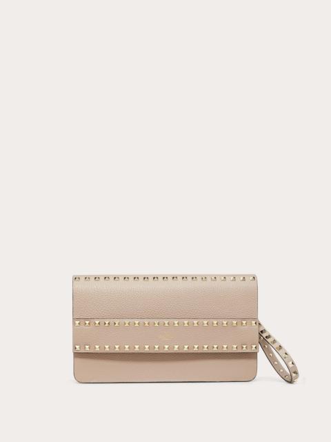 Valentino Rockstud Grainy Calfskin Clutch