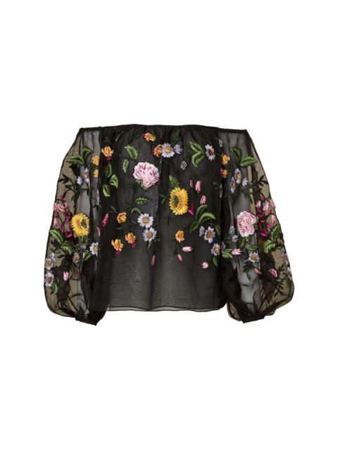 CAROLINA HERRERA floral-print silk blouse