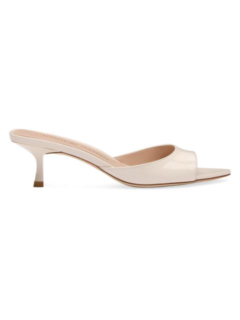 Stuart Weitzman Women's Lexington 50MM Patent Leather Mule Sandals - Cream