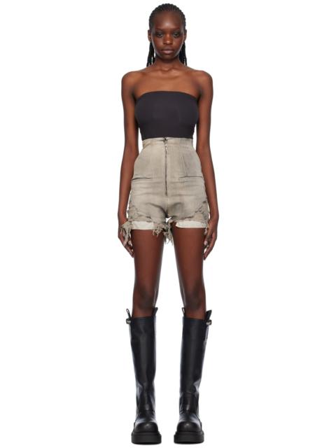 Rick Owens ripped-detailing high-waist shorts